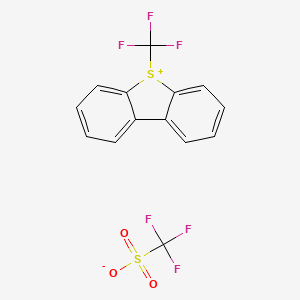 5-(Trifluoromethyl)-5H-dibenzo[b,d]thiophen-5-ium trifluoromethanesulfonate chemical structure (CAS 129946-88-9)