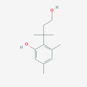 3-(2-Hydroxy-4,6-dimethylphenyl)-3,3-dimethylpropan-1-ol chemical structure (CAS 129967-42-6)