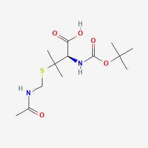 (R)-3-((Acetamidomethyl)thio)-2-((tert-butoxycarbonyl)amino)-3-methylbutanoic acid chemical structure (CAS 129972-45-8)
