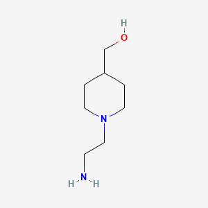 (1-(2-Aminoethyl)piperidin-4-yl)methanol chemical structure (CAS 129999-62-8)