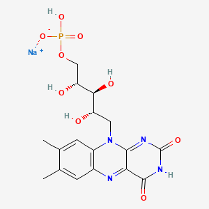 Sodium (2R,3S,4S)-5-(7,8-dimethyl-2,4-dioxo-3,4-dihydrobenzo[g]pteridin-10(2H)-yl)-2,3,4-trihydroxypentyl hydrogen phosphate chemical structure (CAS 130-40-5)