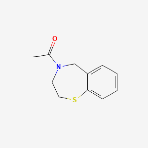 1-(2,3-Dihydrobenzo[f][1,4]thiazepin-4(5H)-yl)ethan-1-one chemical structure (CAS 130000-25-8)