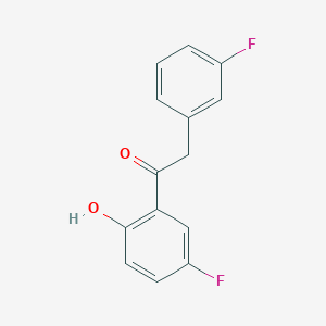 1-(5-Fluoro-2-hydroxyphenyl)-2-(3-fluorophenyl)ethanone chemical structure (CAS 1300582-07-3)