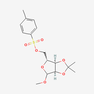 ((3aR,4R,6aR)-6-Methoxy-2,2-dimethyltetrahydrofuro[3,4-d][1,3]dioxol-4-yl)methyl 4-methylbenzenesulfonate chemical structure (CAS 13007-50-6)