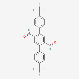 4,4''-Bis(trifluoromethyl)-[1,1':4',1''-terphenyl]-2',5'-dicarbaldehyde chemical structure (CAS 1300701-03-4)