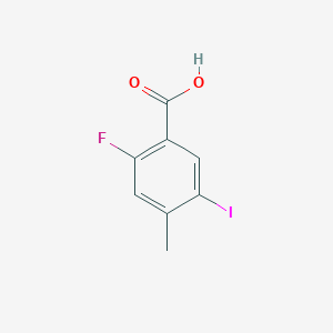 2-Fluoro-5-iodo-4-methylbenzoic acid chemical structure (CAS 1300741-56-3)