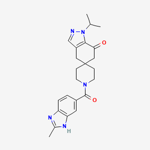 1-Isopropyl-1'-(2-methyl-1H-benzo[d]imidazole-6-carbonyl)-4,6-dihydrospiro[indazole-5,4'-piperidin]-7(1H)-one chemical structure (CAS 1301214-47-0)