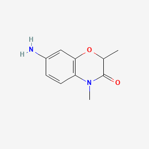 7-Amino-2,4-dimethyl-2H-benzo[b][1,4]oxazin-3(4H)-one chemical structure (CAS 130137-40-5)