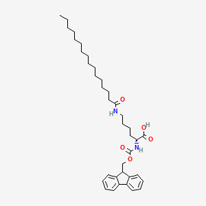 N2-(((9H-Fluoren-9-yl)methoxy)carbonyl)-N6-palmitoyl-D-lysine chemical structure (CAS 1301706-55-7)