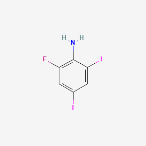 2-Fluoro-4,6-diiodoaniline chemical structure (CAS 1301739-25-2)