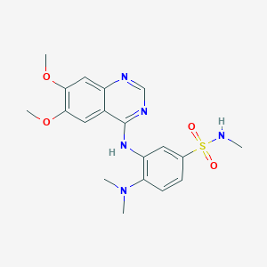 3-((6,7-Dimethoxyquinazolin-4-yl)amino)-4-(dimethylamino)-N-methylbenzenesulfonamide chemical structure (CAS 1301761-96-5)