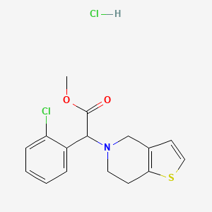 Methyl 2-(2-chlorophenyl)-2-(6,7-dihydrothieno[3,2-c]pyridin-5(4H)-yl)acetate hydrochloride chemical structure (CAS 130209-90-4)