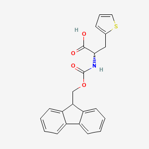 (S)-2-((((9H-Fluoren-9-yl)methoxy)carbonyl)amino)-3-(thiophen-2-yl)propanoic acid chemical structure (CAS 130309-35-2)