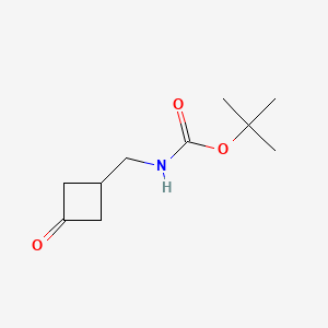 tert-Butyl ((3-oxocyclobutyl)methyl)carbamate chemical structure (CAS 130369-09-4)