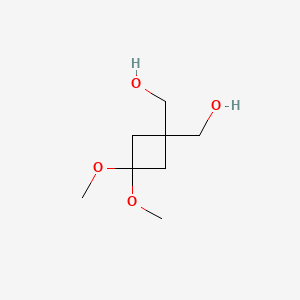 (3,3-Dimethoxycyclobutane-1,1-diyl)dimethanol chemical structure (CAS 130369-33-4)