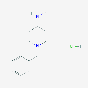 N-Methyl-1-(2-methylbenzyl)piperidin-4-amine hydrochloride chemical structure (CAS 1303967-89-6)
