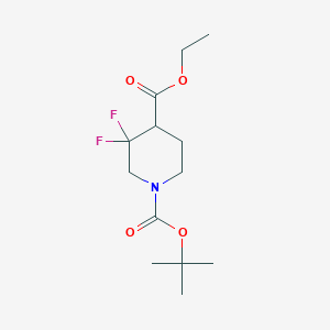 1-tert-Butyl 4-ethyl 3,3-difluoropiperidine-1,4-dicarboxylate chemical structure (CAS 1303972-95-3)