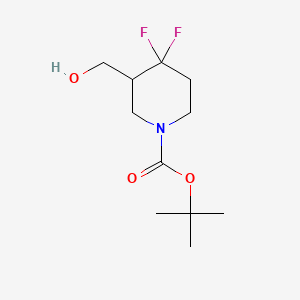 tert-Butyl 4,4-difluoro-3-(hydroxymethyl)piperidine-1-carboxylate chemical structure (CAS 1303973-24-1)