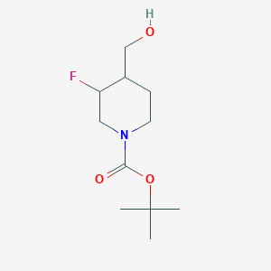 tert-Butyl 3-fluoro-4-(hydroxymethyl)piperidine-1-carboxylate chemical structure (CAS 1303973-77-4)