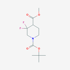 1-tert-Butyl 4-methyl 3,3-difluoropiperidine-1,4-dicarboxylate chemical structure (CAS 1303973-86-5)