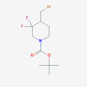 tert-Butyl 4-(bromomethyl)-3,3-difluoropiperidine-1-carboxylate chemical structure (CAS 1303974-03-9)