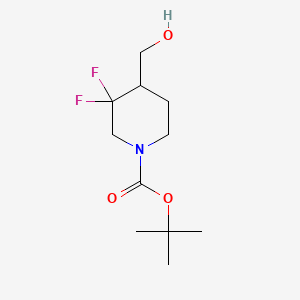 tert-Butyl 3,3-difluoro-4-(hydroxymethyl)piperidine-1-carboxylate chemical structure (CAS 1303974-47-1)