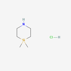 4,4-Dimethyl-1,4-azasilinane hydrochloride chemical structure (CAS 130596-62-2)