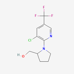 (1-(3-Chloro-5-(trifluoromethyl)pyridin-2-yl)pyrrolidin-2-yl)methanol chemical structure (CAS 1306120-26-2)