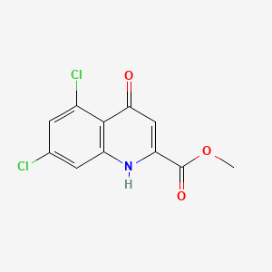 Methyl 5,7-dichloro-4-hydroxyquinoline-2-carboxylate chemical structure (CAS 130613-19-3)