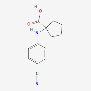 1-((4-Cyanophenyl)amino)cyclopentanecarboxylic acid chemical structure (CAS 1306177-18-3)