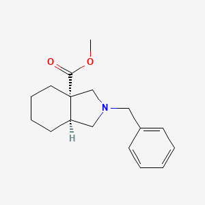 rel-(3aS,7aS)-Methyl 2-benzyloctahydro-3aH-isoindole-3a-carboxylate chemical structure (CAS 130658-28-5)