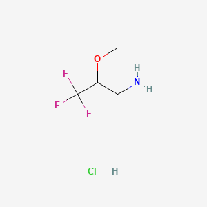 3,3,3-Trifluoro-2-methoxypropan-1-amine hydrochloride chemical structure (CAS 1306603-48-4)