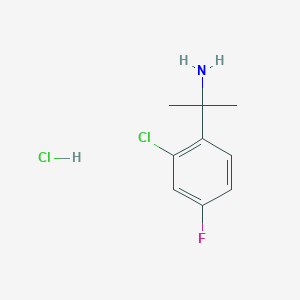 2-(2-Chloro-4-fluorophenyl)propan-2-amine hydrochloride chemical structure (CAS 1306604-78-3)
