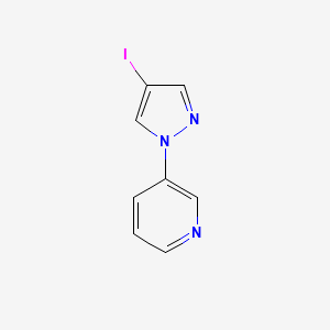 3-(4-Iodo-1H-pyrazol-1-yl)pyridine chemical structure (CAS 1306604-89-6)