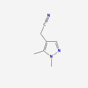2-(1,5-Dimethyl-1H-pyrazol-4-yl)acetonitrile chemical structure (CAS 1306739-15-0)