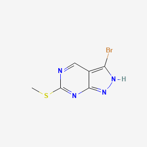 3-Bromo-6-(methylthio)-1H-pyrazolo[3,4-d]pyrimidine chemical structure (CAS 1306829-95-7)
