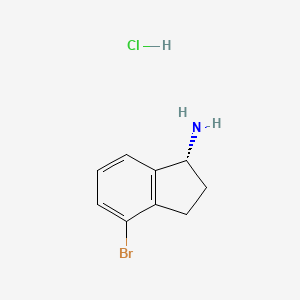 (R)-4-Bromo-2,3-dihydro-1H-inden-1-amine hydrochloride chemical structure (CAS 1307231-02-2)