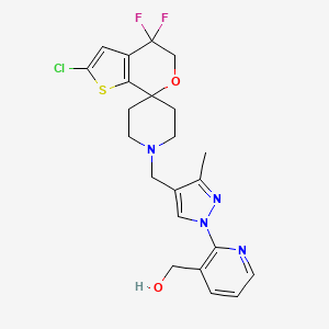 (2-(4-((2'-Chloro-4',4'-difluoro-4',5'-dihydrospiro[piperidine-4,7'-thieno[2,3-c]pyran]-1-yl)methyl)-3-methyl-1H-pyrazol-1-yl)pyridin-3-yl)methanol chemical structure (CAS 1307245-86-8)