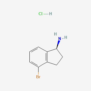 (S)-4-Bromo-2,3-dihydro-1H-inden-1-amine hydrochloride chemical structure (CAS 1307873-37-5)