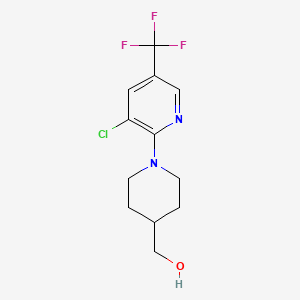 (1-(3-Chloro-5-(trifluoromethyl)pyridin-2-yl)piperidin-4-yl)methanol chemical structure (CAS 1308146-14-6)