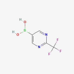 (2-(Trifluoromethyl)pyrimidin-5-yl)boronic acid chemical structure (CAS 1308298-23-8)