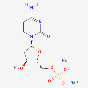 Sodium ((2R,3S,5R)-5-(4-amino-2-oxopyrimidin-1(2H)-yl)-3-hydroxytetrahydrofuran-2-yl)methyl phosphate chemical structure (CAS 13085-50-2)