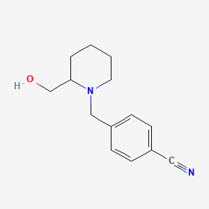 4-((2-(Hydroxymethyl)piperidin-1-yl)methyl)benzonitrile chemical structure (CAS 1308627-60-2)