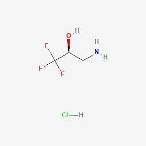 (S)-3-Amino-1,1,1-trifluoropropan-2-ol hydrochloride chemical structure (CAS 1308646-85-6)