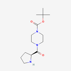 tert-Butyl 4-[(2S)-pyrrolidine-2-carbonyl]piperazine-1-carboxylate chemical structure (CAS 1308650-55-6)