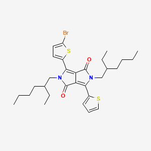 3-(5-Bromothiophen-2-yl)-2,5-bis(2-ethylhexyl)-6-(thiophen-2-yl)pyrrolo[3,4-c]pyrrole-1,4(2H,5H)-dione chemical structure (CAS 1308671-90-0)