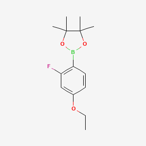 2-(4-Ethoxy-2-fluorophenyl)-4,4,5,5-tetramethyl-1,3,2-dioxaborolane chemical structure (CAS 1308914-87-5)