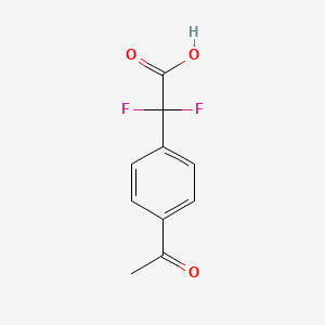 2-(4-Acetylphenyl)-2,2-difluoroacetic acid chemical structure (CAS 1308915-16-3)