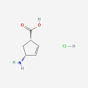 (1S,4R)-4-Aminocyclopent-2-enecarboxylic acid hydrochloride chemical structure (CAS 130931-84-9)