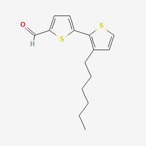 3'-Hexyl-[2,2'-bithiophene]-5-carbaldehyde chemical structure (CAS 1309383-35-4)